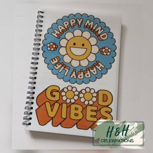Happy Mind, Happy Life A5 Lined Notepad
