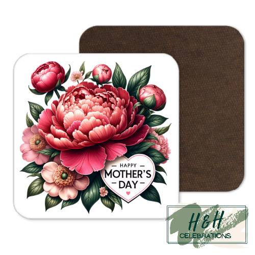 Happy Mother's Day Pink MDF Coaster