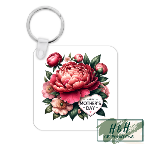 Happy Mother's Day Pink MDF Keyring