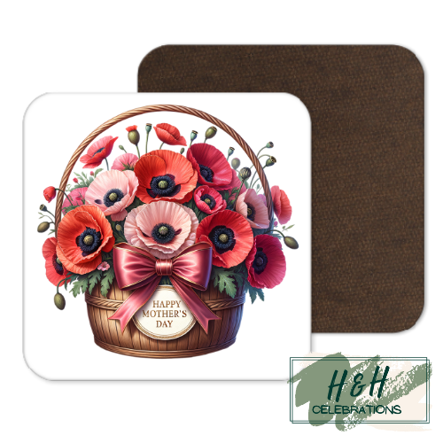 Happy Mother's Day Poppy MDF Coaster