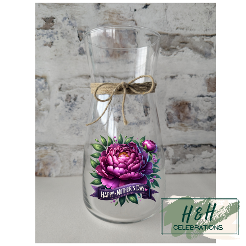 Happy Mother's Day Purple Floral Vase