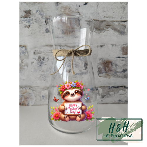 Happy Mother's Day Sloth Vase