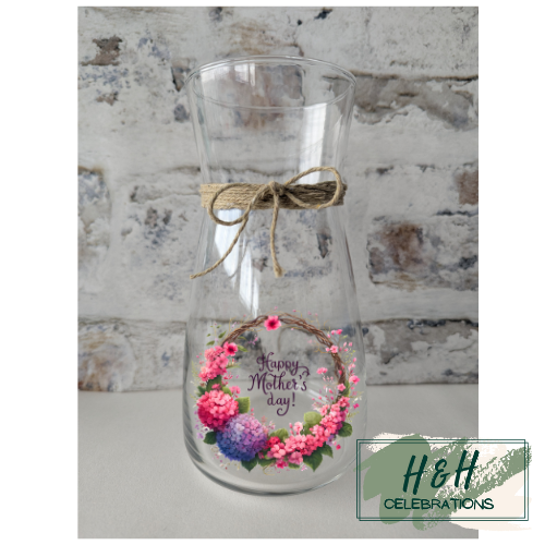 Happy Mother's Day Floral Wreath Vase