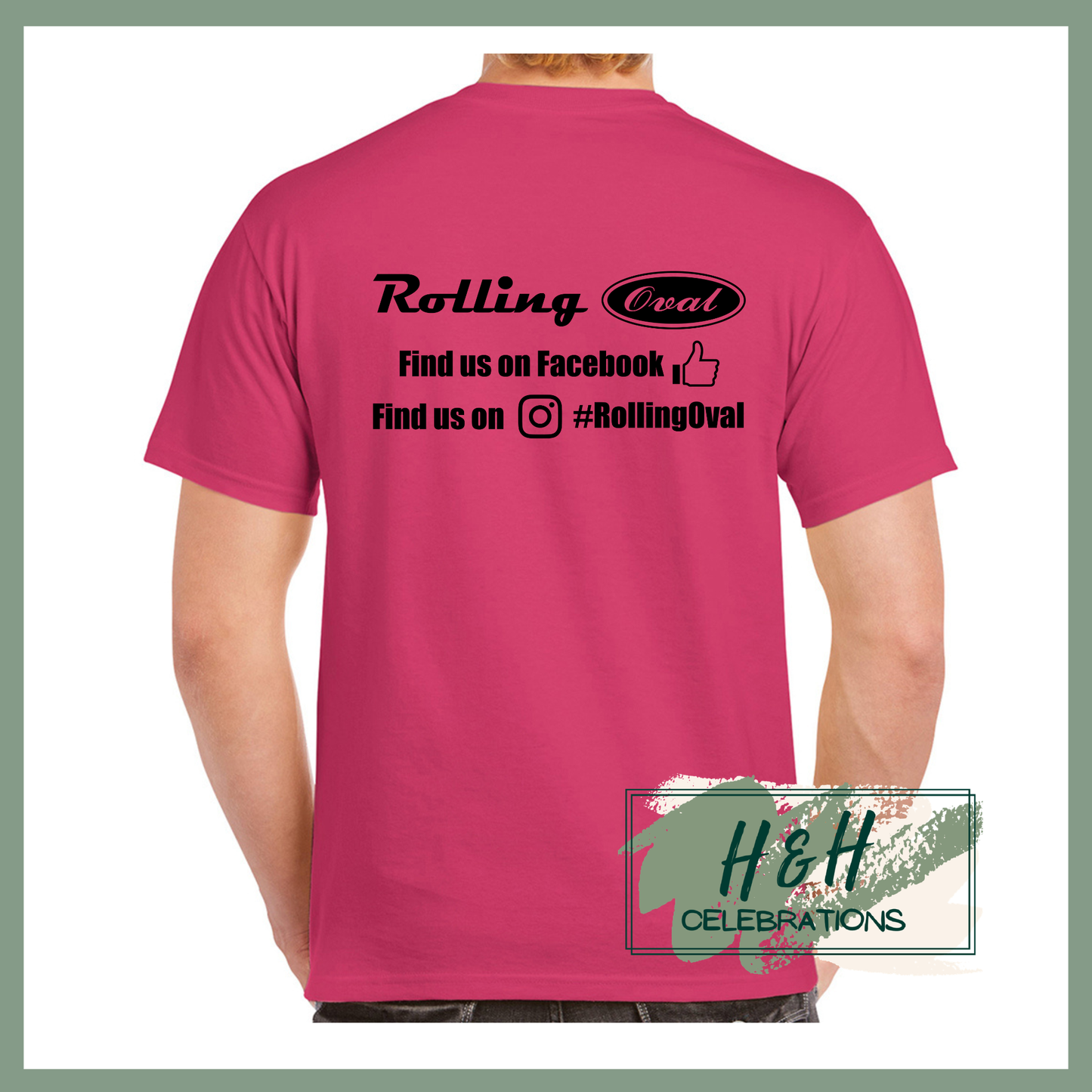 Rolling Oval T-Shirt For Adults - Heliconia
