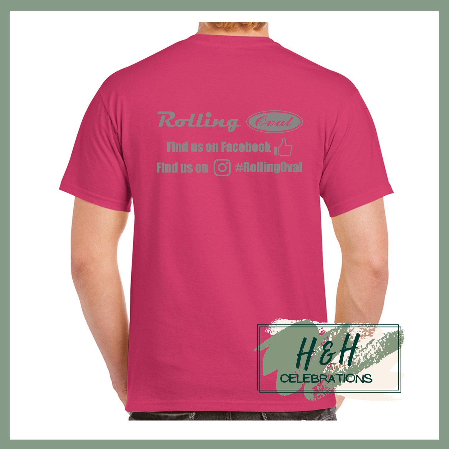 Rolling Oval T-Shirt For Adults - Heliconia
