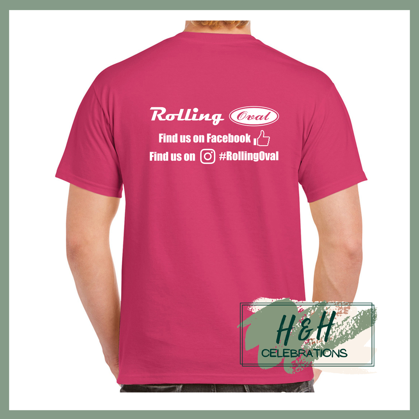 Rolling Oval T-Shirt For Adults - Heliconia