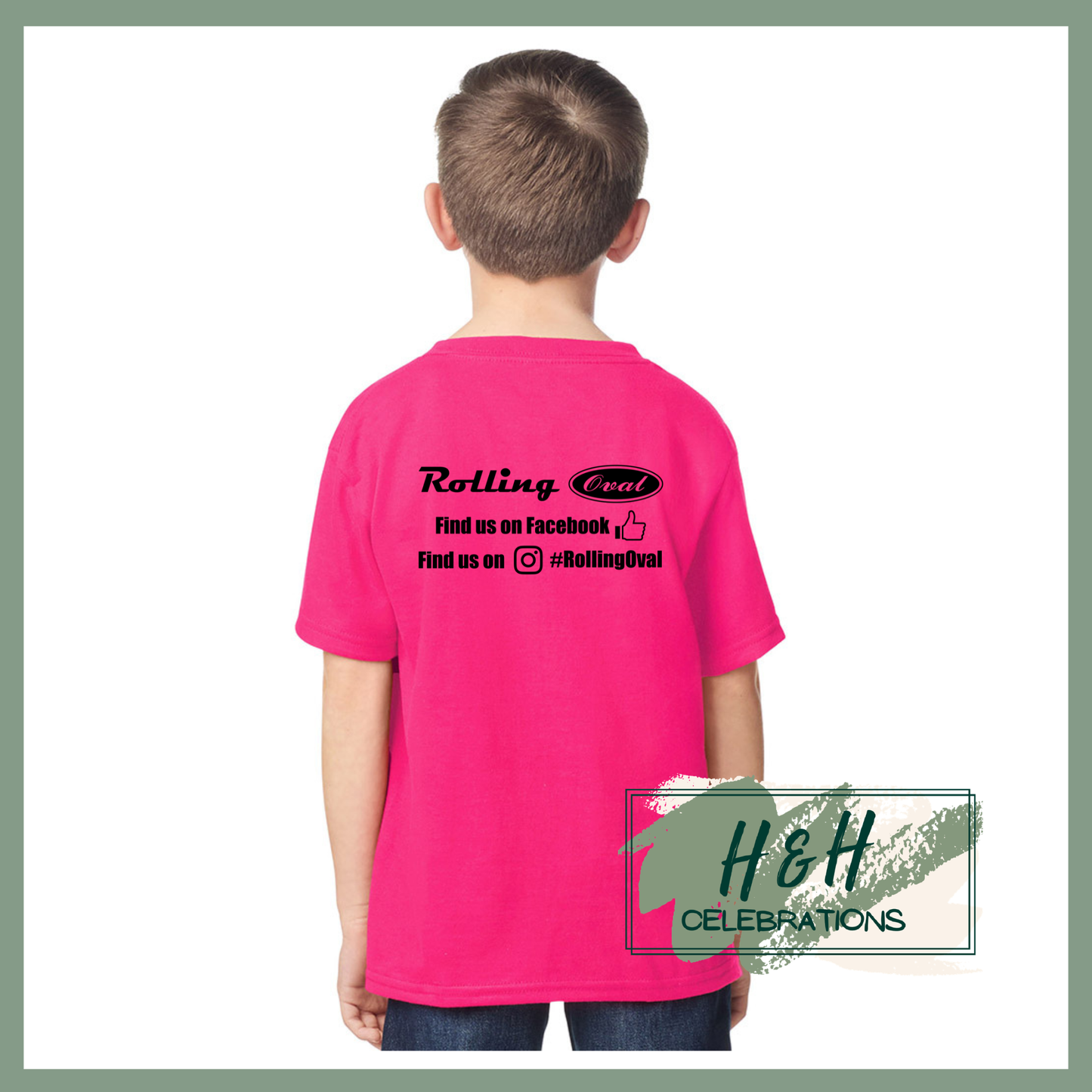 Rolling Oval T-Shirt For Kids - Heliconia