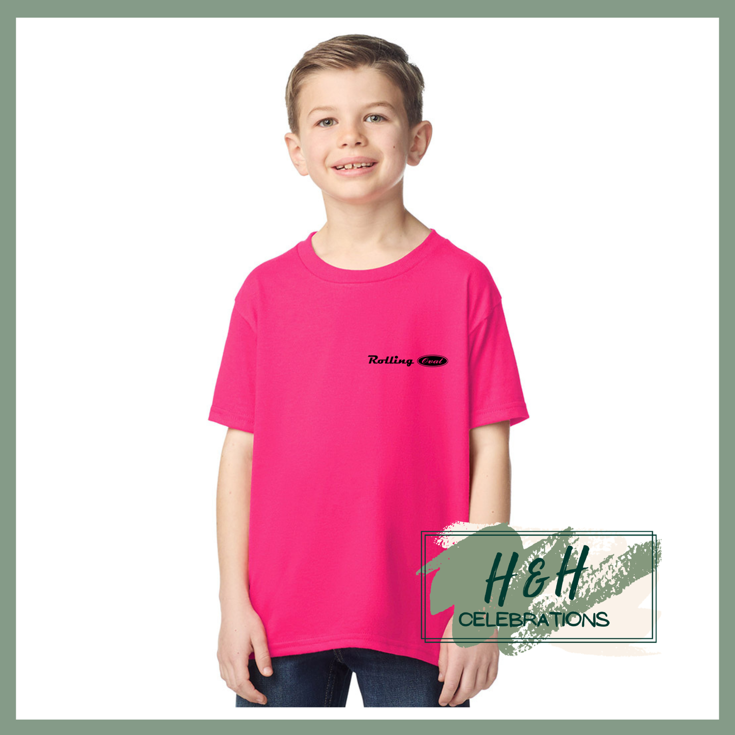 Rolling Oval T-Shirt For Kids - Heliconia
