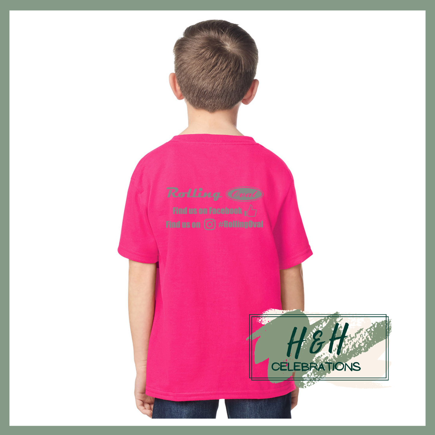 Rolling Oval T-Shirt For Kids - Heliconia