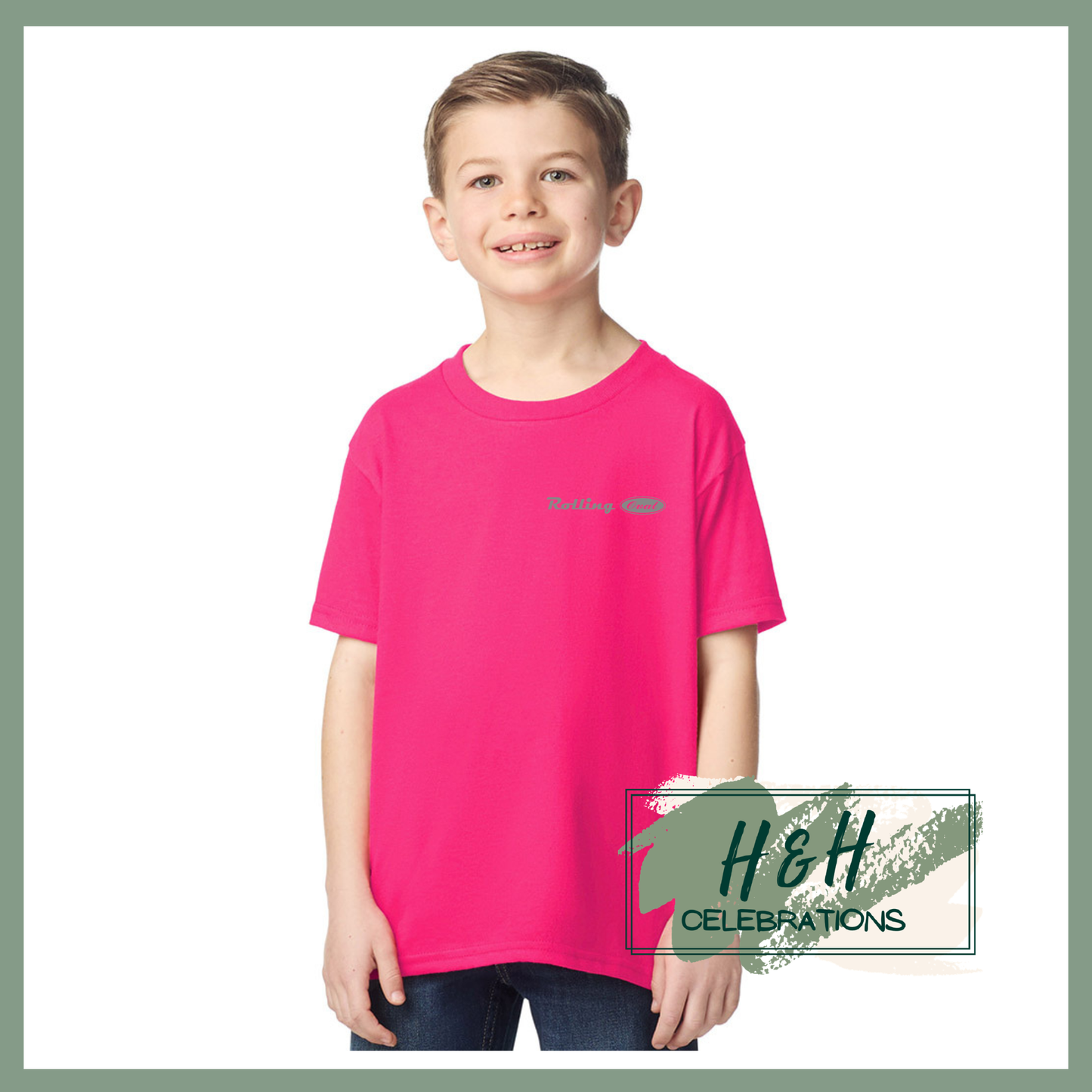 Rolling Oval T-Shirt For Kids - Heliconia