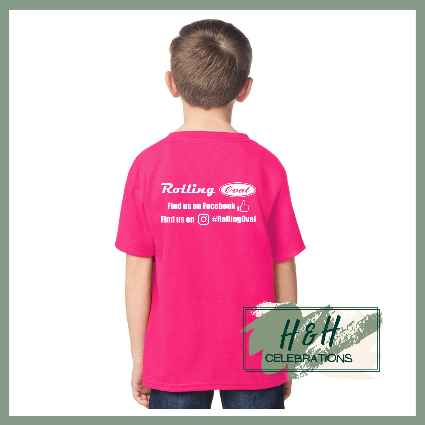 Rolling Oval T-Shirt For Kids - Heliconia