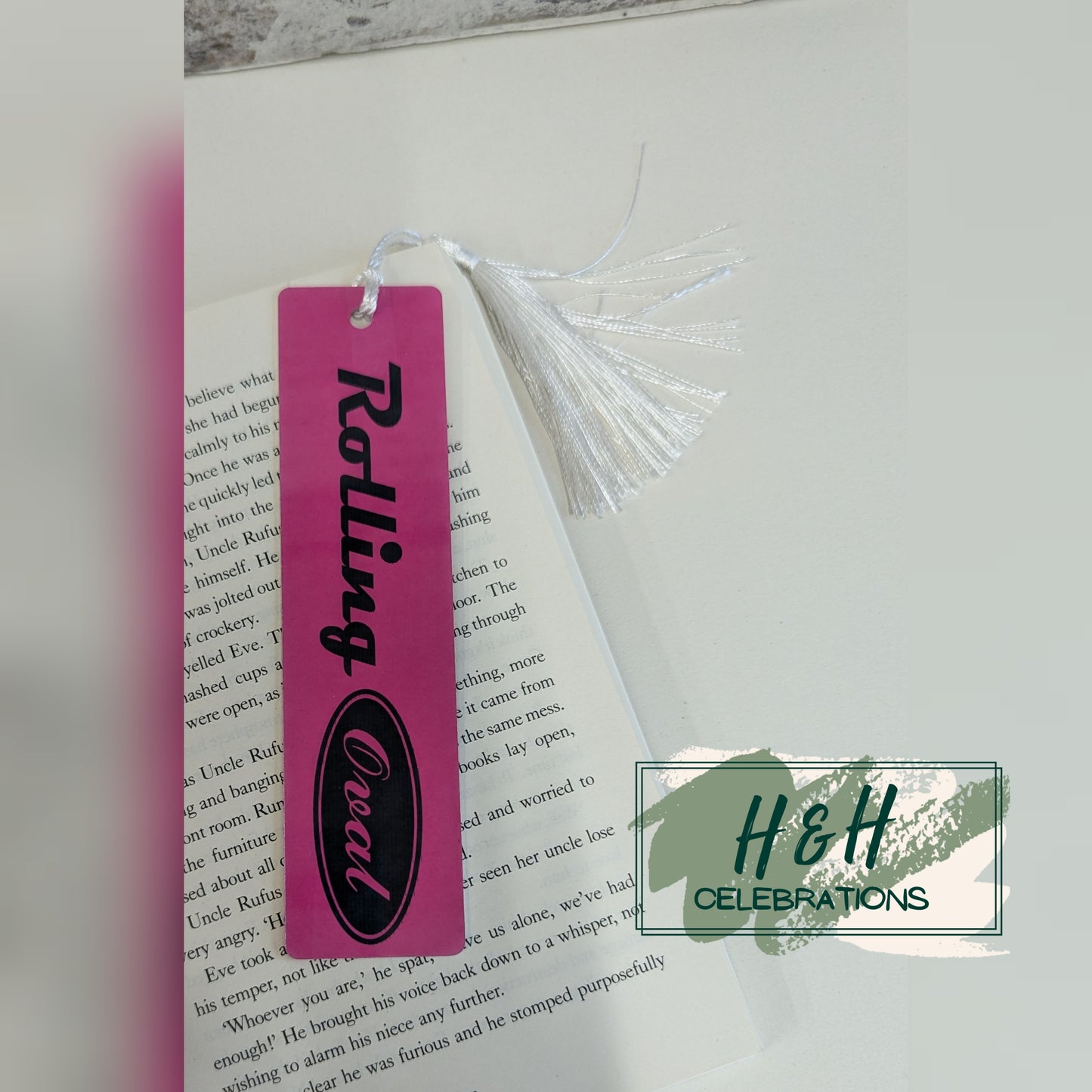 Rolling Oval Aluminium Bookmark