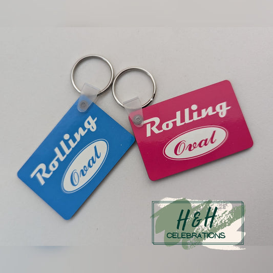 Rolling Oval MDF Keyring