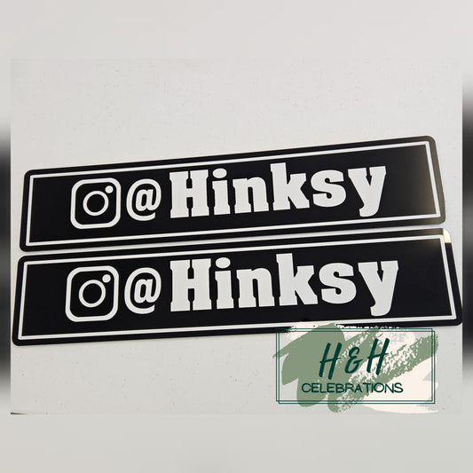 Instagram Name Gloss Acrylic Show Plates