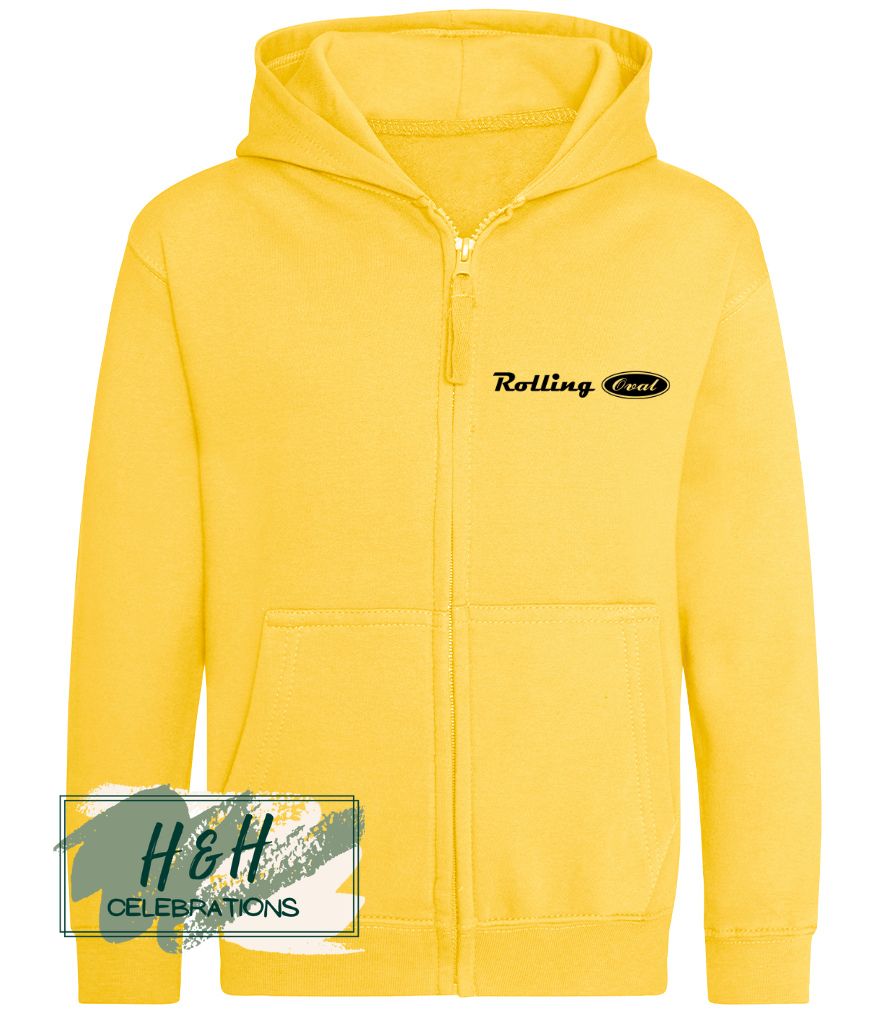 Rolling Oval Zipped Hoodie For Kids - Sun Yellow