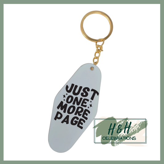 Just One More Page Motel/Hotel Keyring