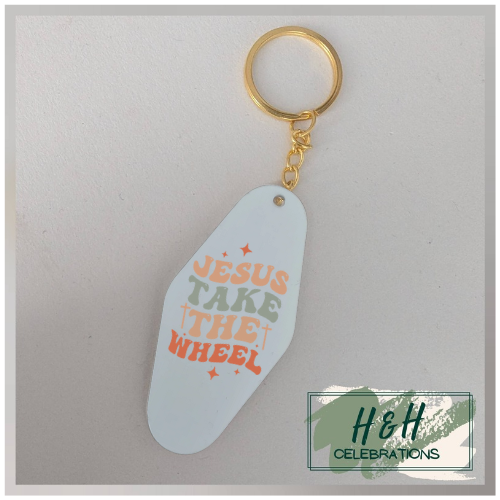 Jesus Take The Wheel Motel/Hotel Keyring