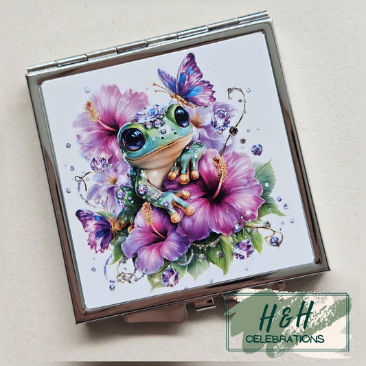 Jewelled Summer Frog Compact Mirror