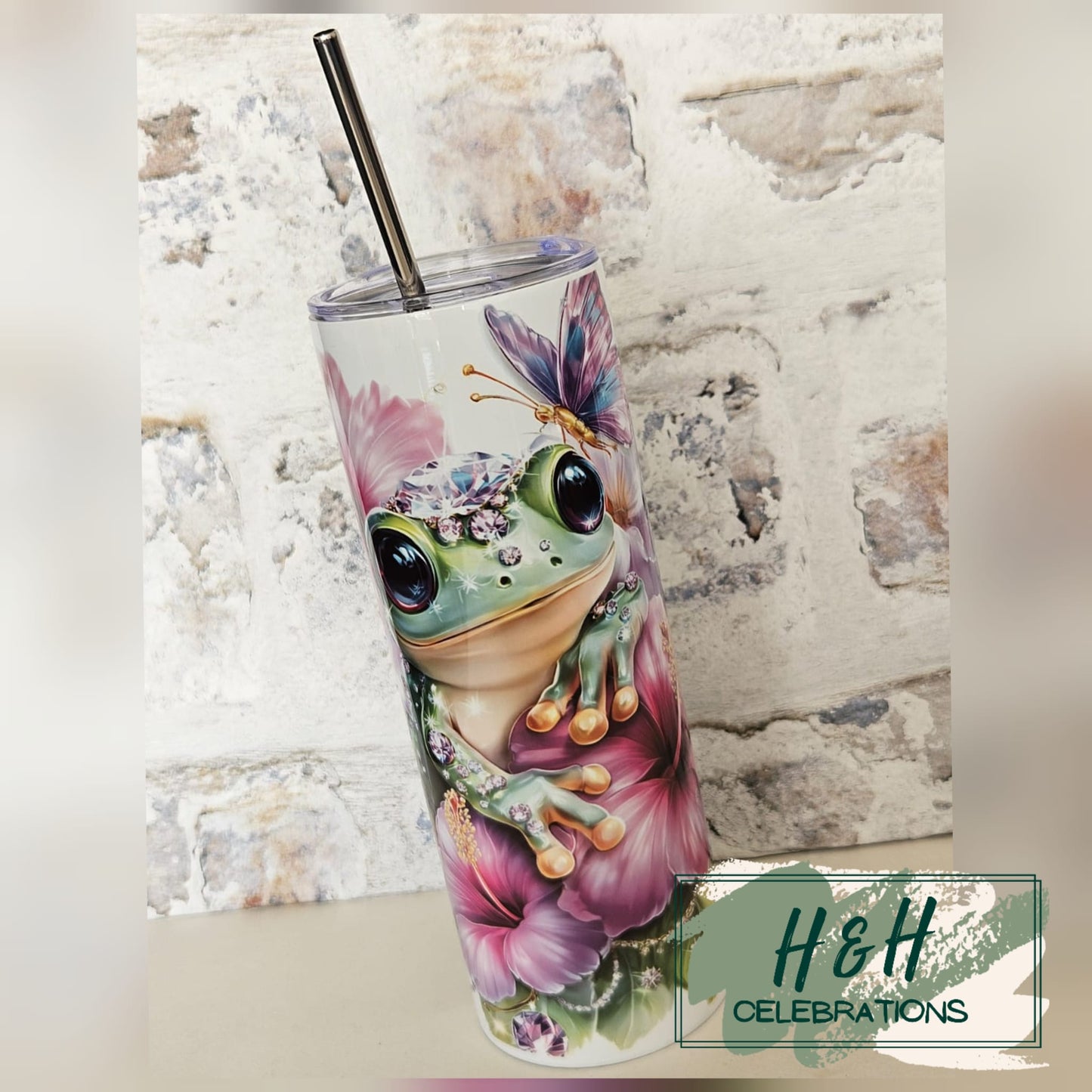 Jewelled Summer Frog 20oz Skinny Tumbler