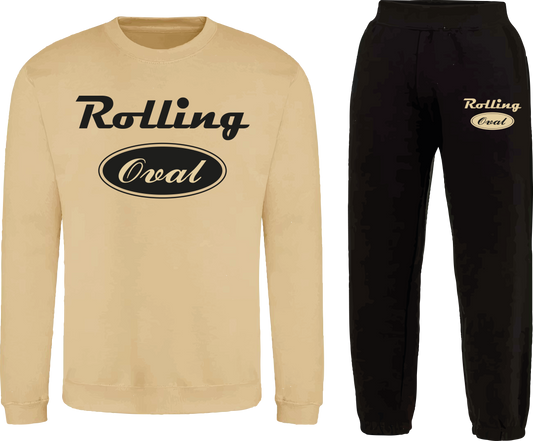 Kids 2 Tone Rolling Oval Sweatshirt & Joggers Tracksuit