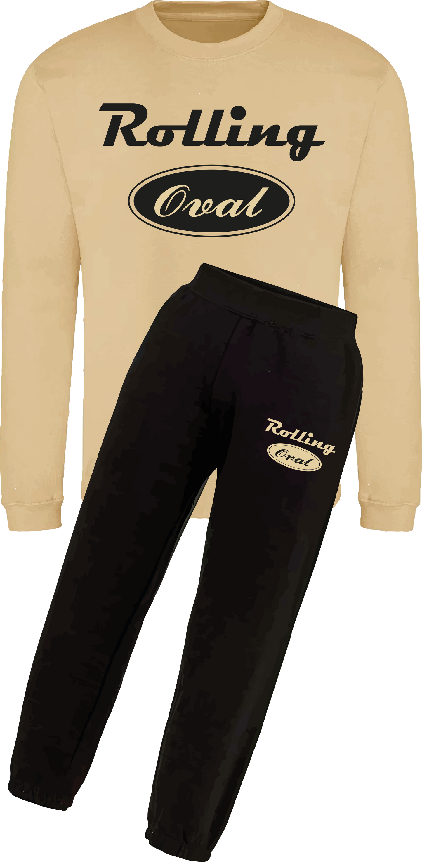 Kids 2 Tone Rolling Oval Sweatshirt & Joggers Tracksuit
