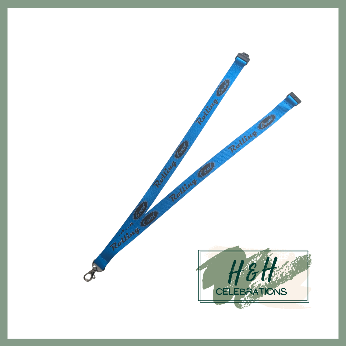 Rolling Oval Lanyard - Cyan