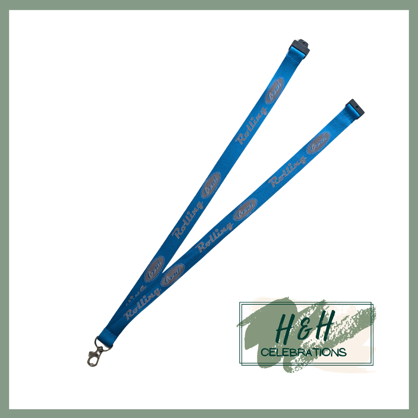 Rolling Oval Lanyard - Cyan