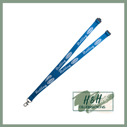 Rolling Oval Lanyard - Cyan