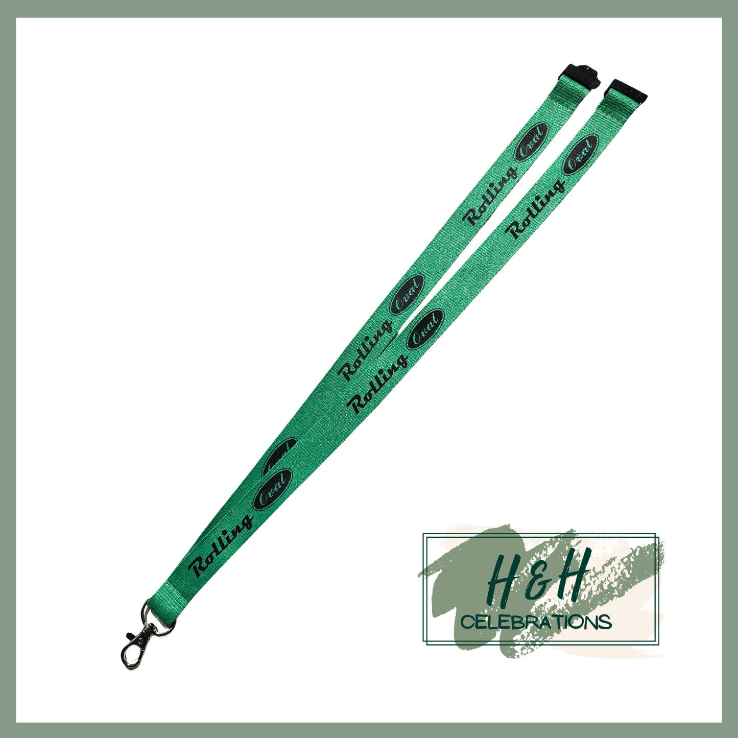 Rolling Oval Lanyard - Green