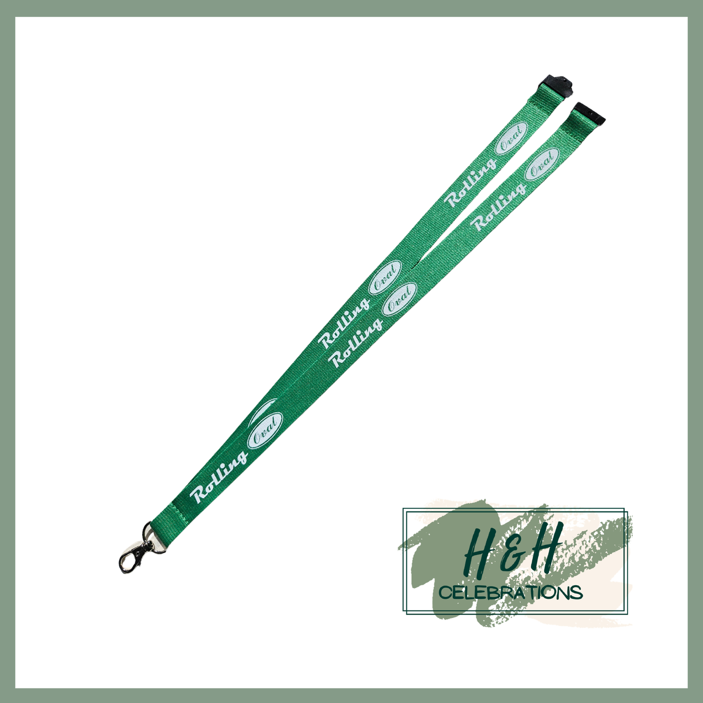 Rolling Oval Lanyard - Green