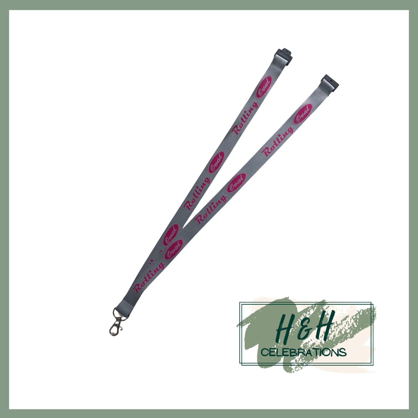 Rolling Oval Lanyard - Grey