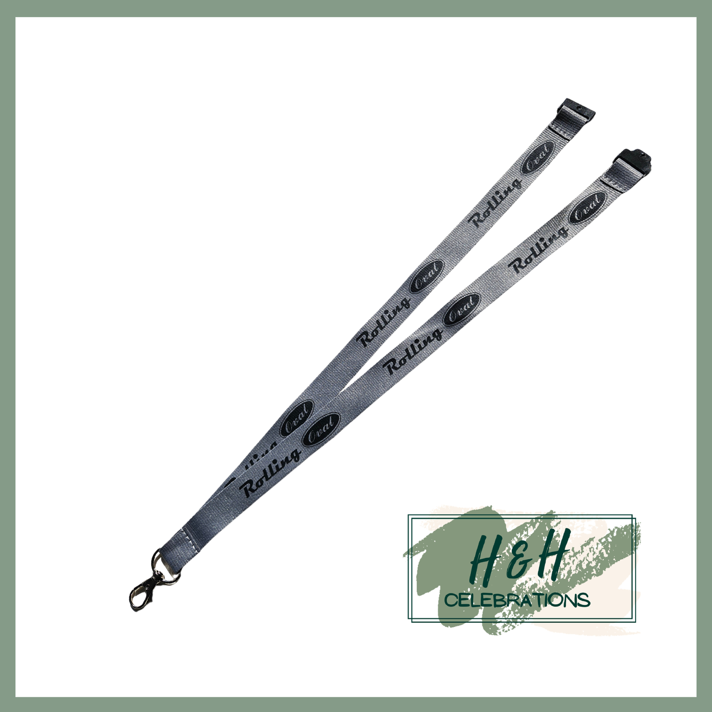 Rolling Oval Lanyard - Grey