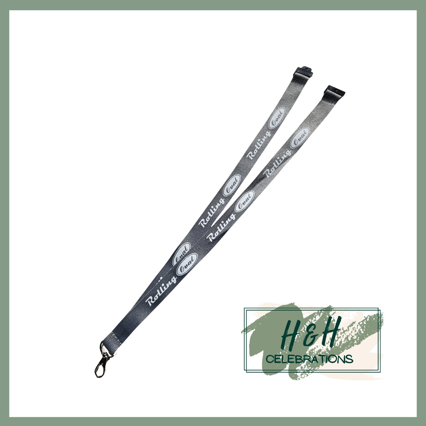 Rolling Oval Lanyard - Grey