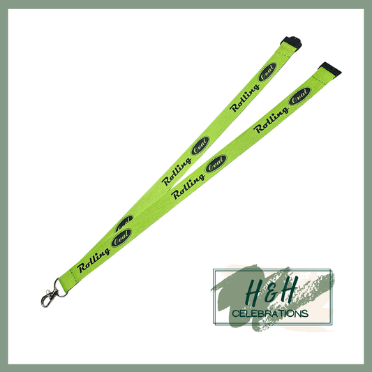 Rolling Oval Lanyard - Lime Green