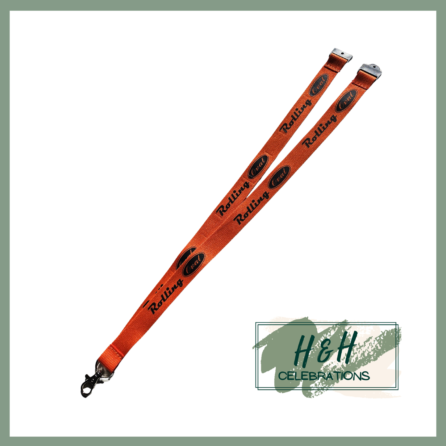 Rolling Oval Lanyard - Orange