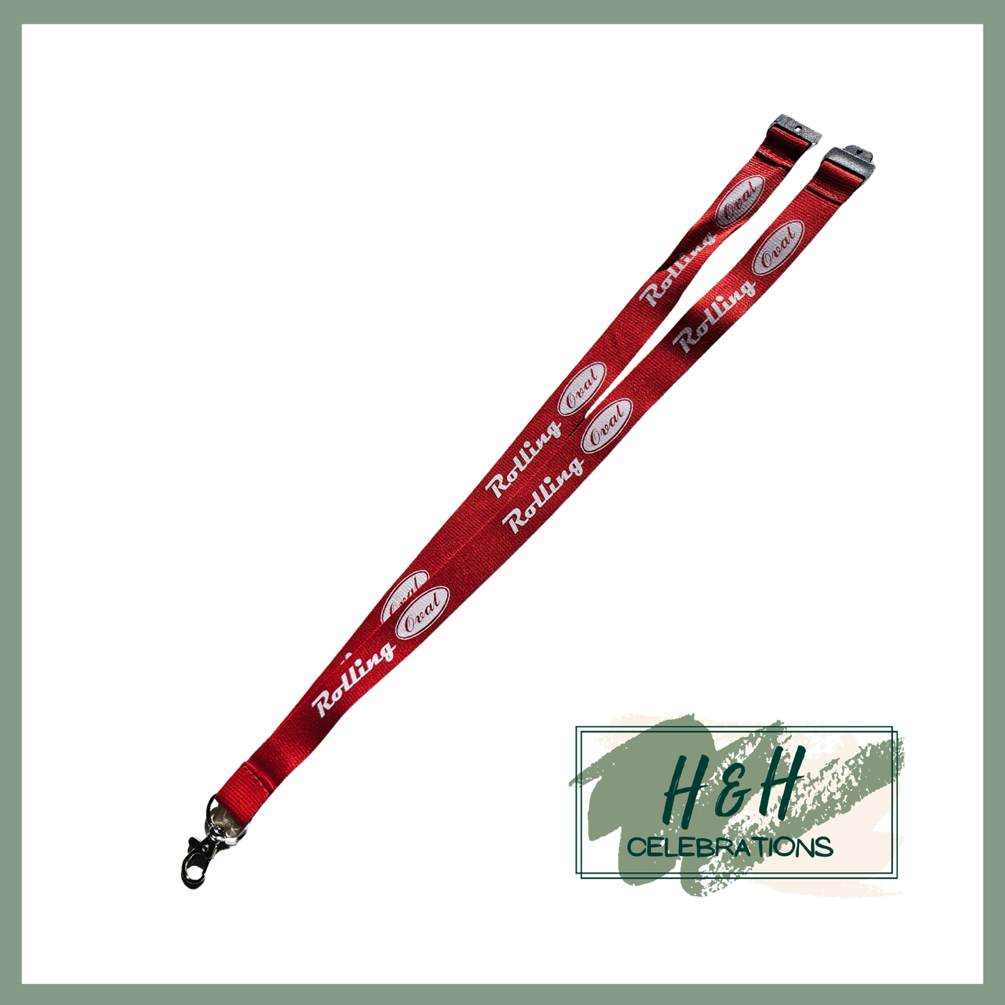 Rolling Oval Lanyard - Red