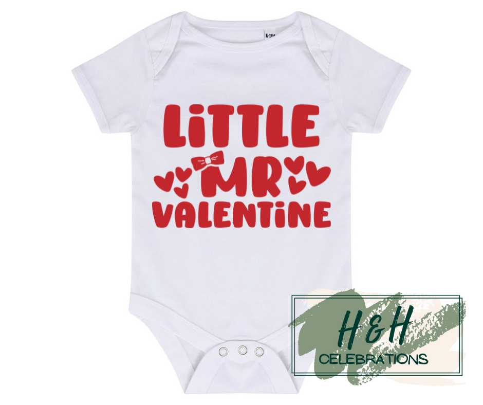 Little Mr Valentine Short Sleeve Vest - Baby