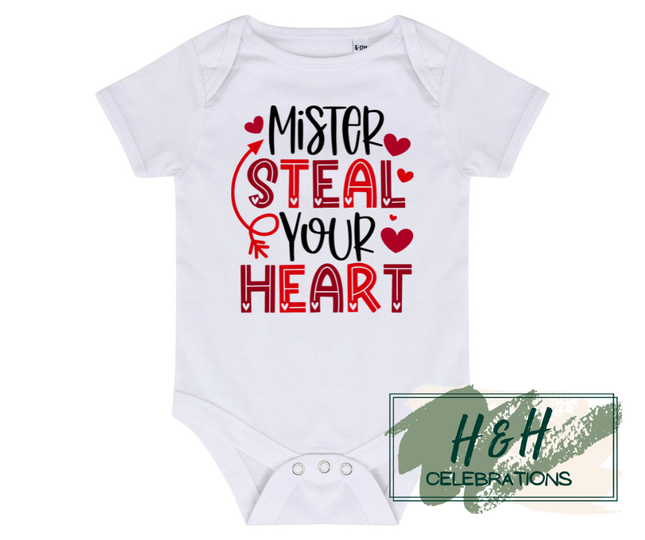 Mister Steal Your Heart Short Sleeve Vest - Baby