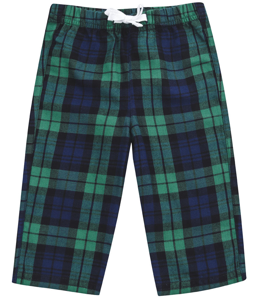 Tartan Christmas Lounge Pants Navy And Green - Infants