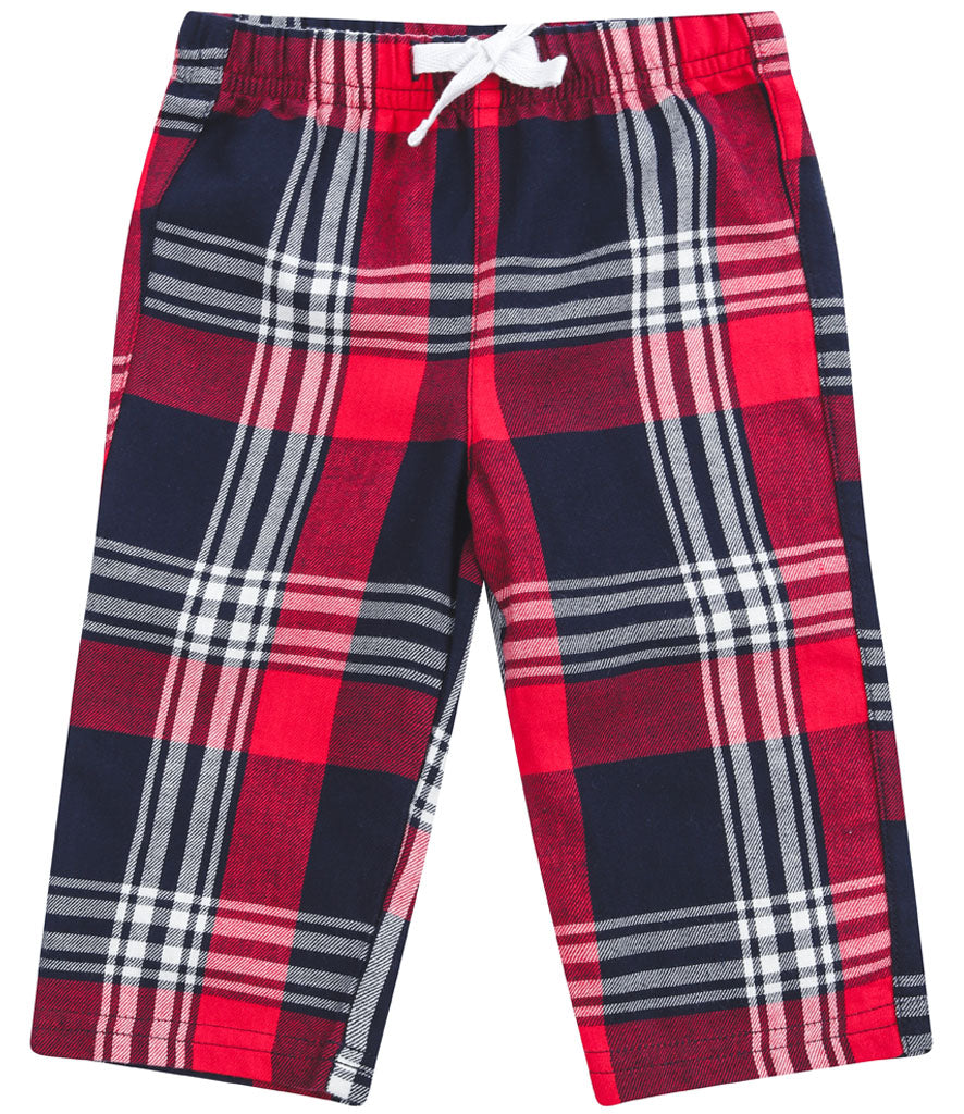 Tartan Christmas Lounge Pants Navy And Red - Infants