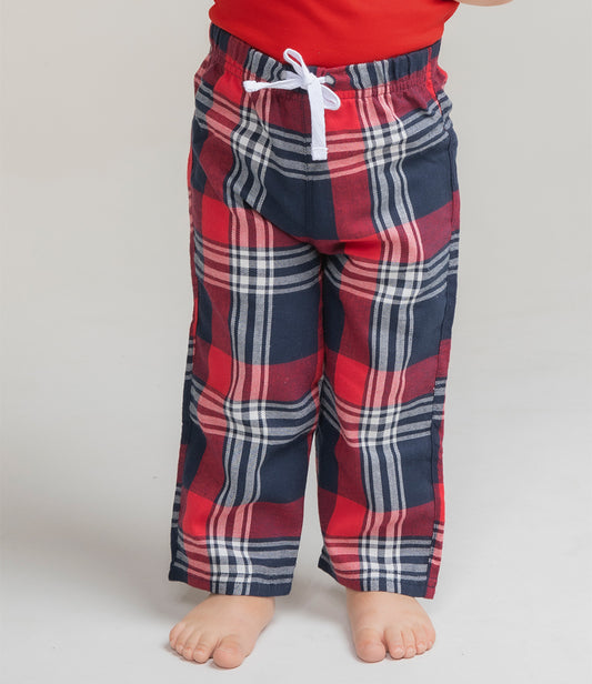 Tartan Christmas Lounge Pants Navy And Red - Infants