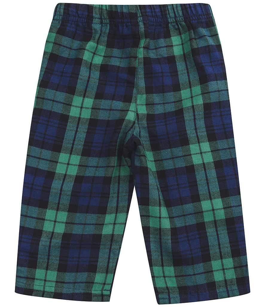 Tartan Christmas Lounge Pants Navy And Green - Infants