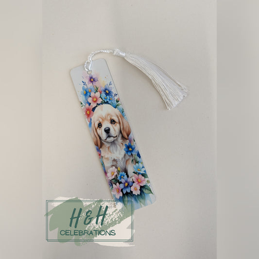 Labrador Puppy & Flowers Bookmark