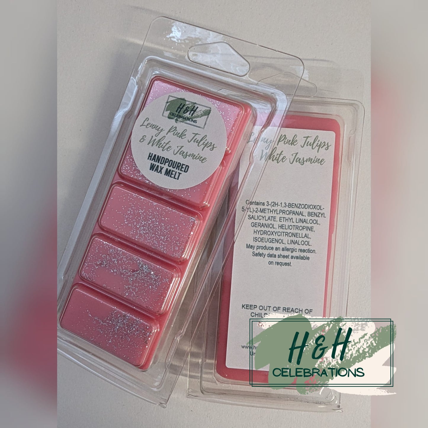 Lenny Pink Tulips & White Jasmine Wax Melt Snap Bar
