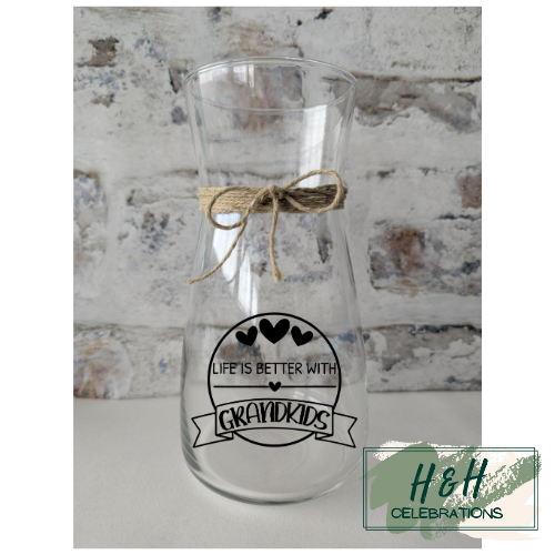 Life Is Better With Grandkids Banner Vase