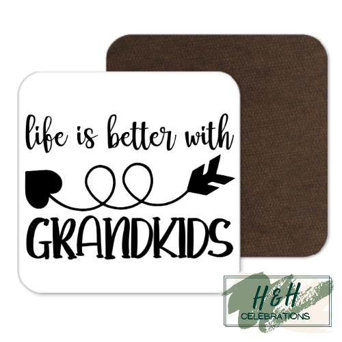 Life Is Better With Grandkids Heart MDF Coaster