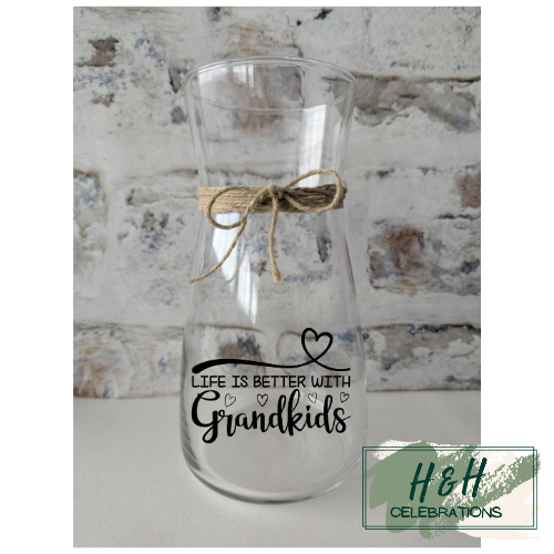 Life Is Better With Grandkids Heart Vase