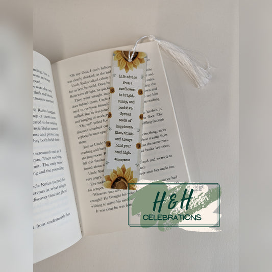 Life Advice From A Sunflower Bookmark