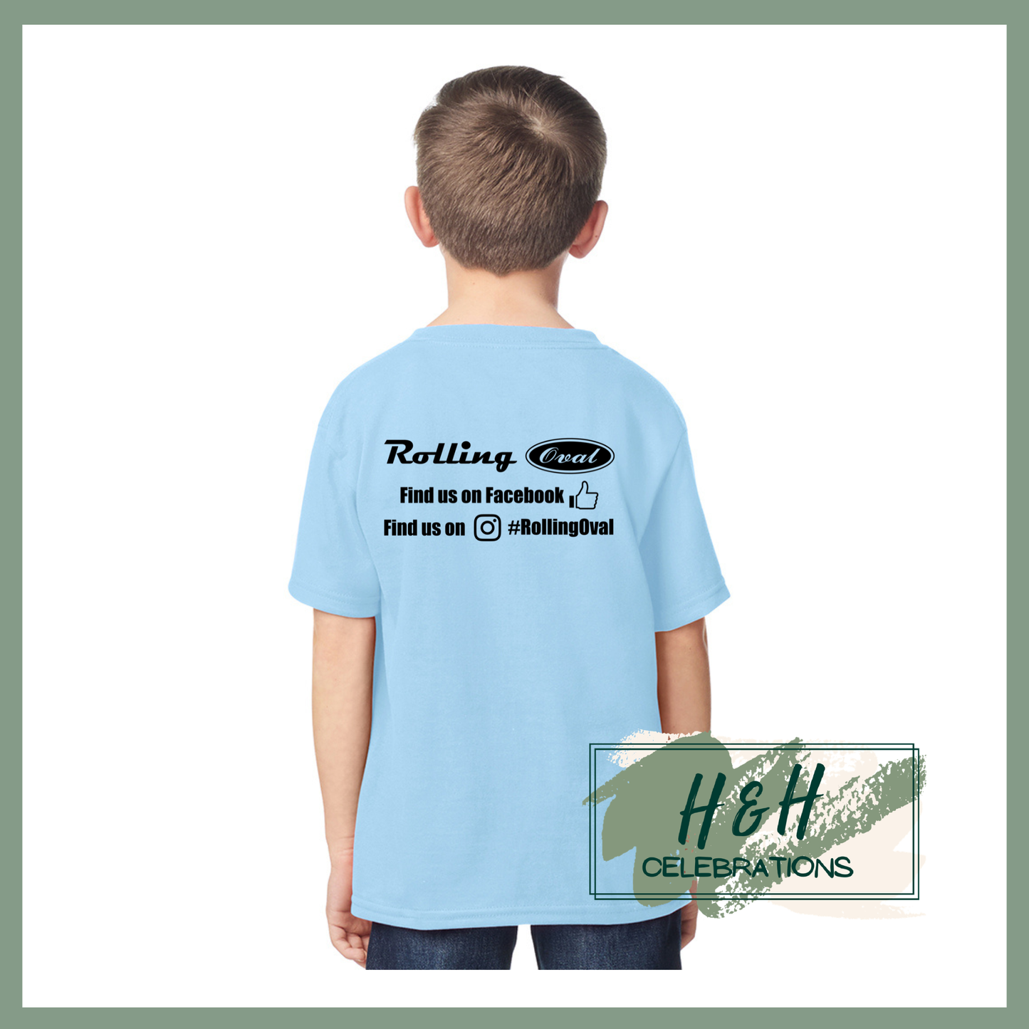 Rolling Oval T-Shirt For Kids - Light Blue