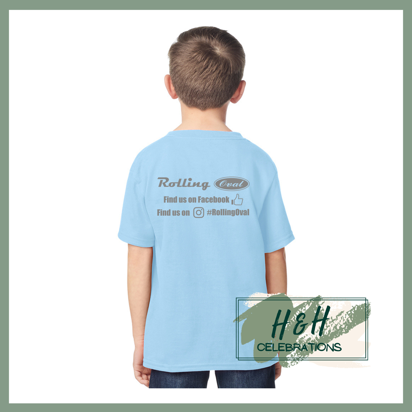 Rolling Oval T-Shirt For Kids - Light Blue